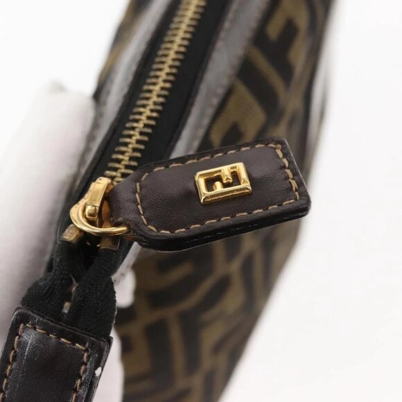 FENDI Zucca Canvas Pouch Black Brown Auth - Picture 8 of 15